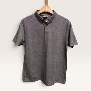 Charles Tyrwhitt Gray Textured Micro Stripe Polo - M
